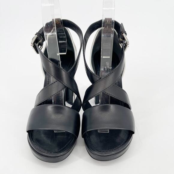 Louis Vuitton Black Monogram Damier Tressage Matchmake Check Heel Sandals EU 37 - Picture 7 of 16